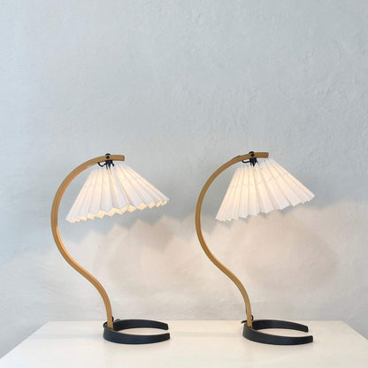WoodFlow - Table Lamp with Natural Curves and Wooden Design
