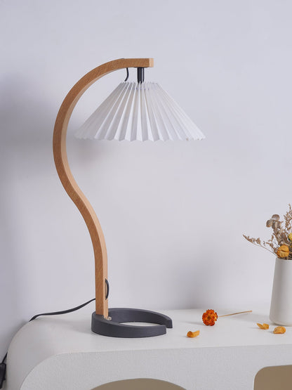 WoodFlow - Table Lamp with Natural Curves and Wooden Design