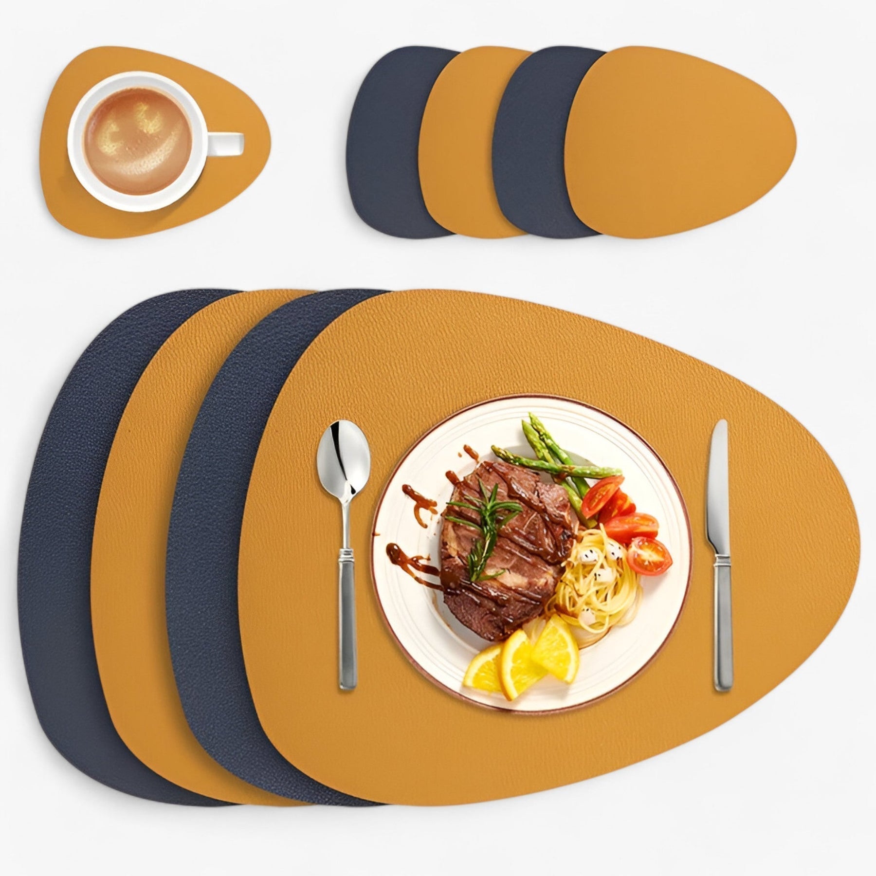 CasaVerde | Faux Leather Placemats – Reversible Dining Set for Stylish Table Settings 0
