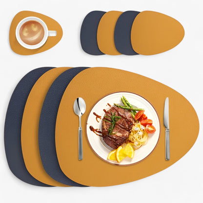 CasaVerde | Faux Leather Placemats – Reversible Dining Set for Stylish Table Settings 0