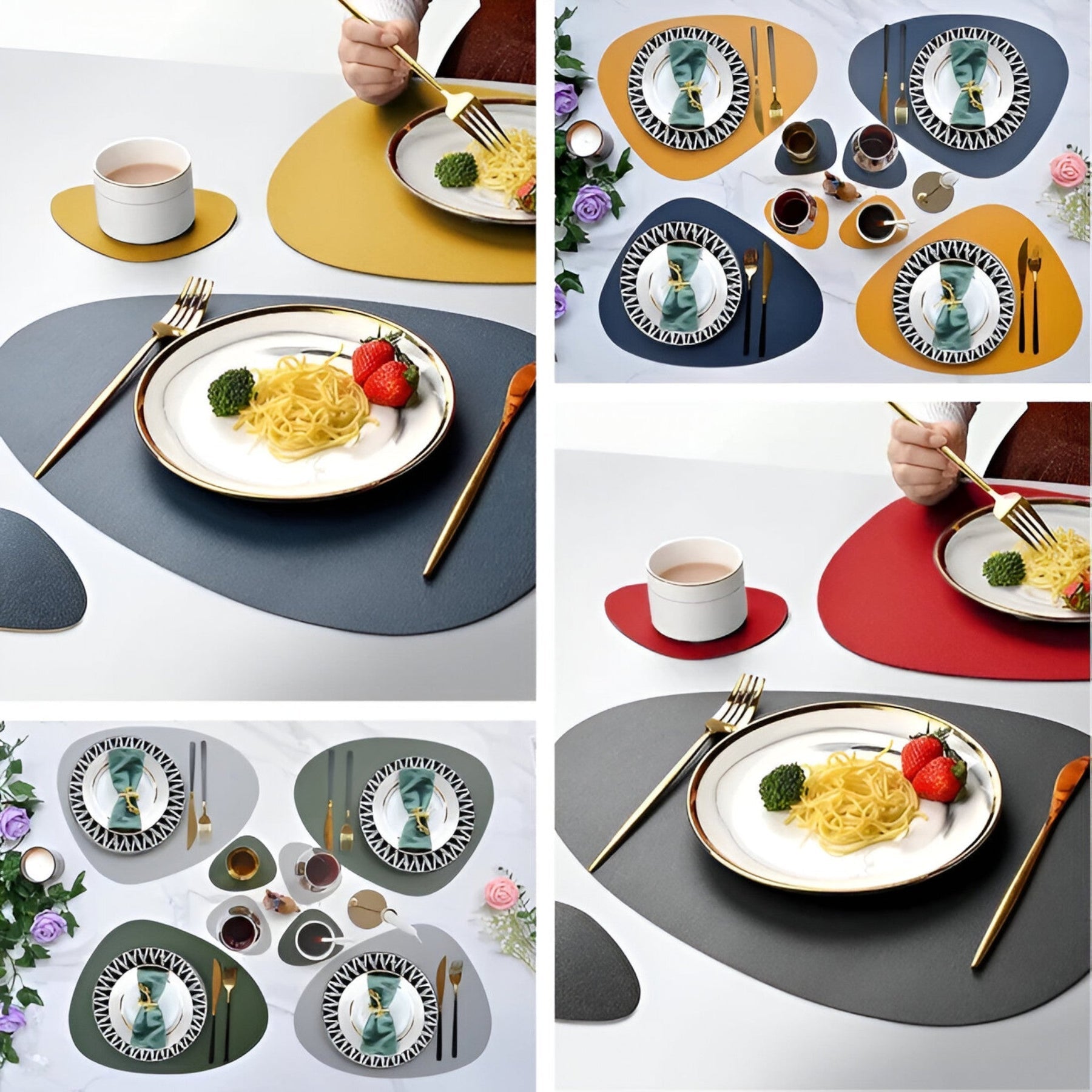 CasaVerde | Faux Leather Placemats – Reversible Dining Set for Stylish Table Settings 6