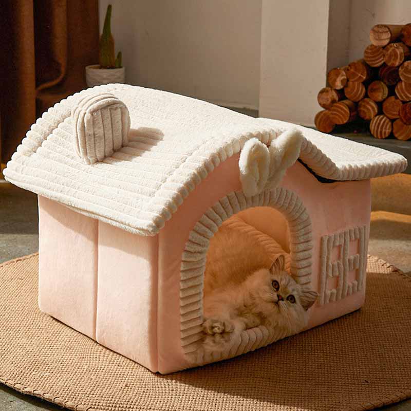 Cat Bed Soft House Style Indoor Enclosure 3