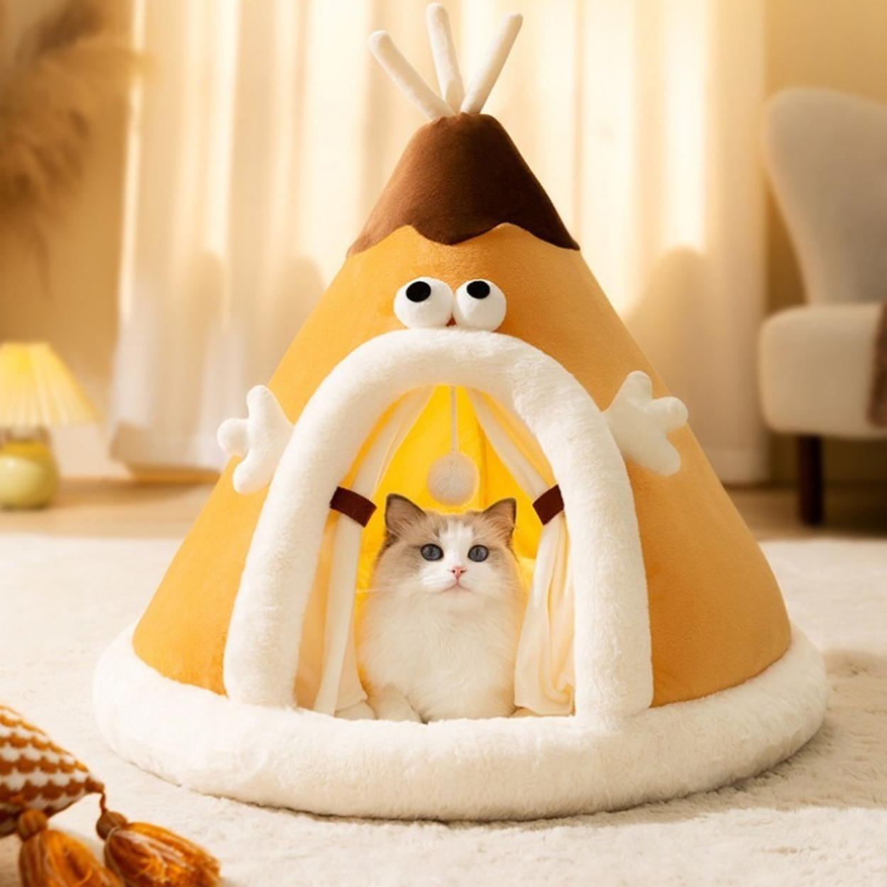 Cat Bed Tent in Soft Fleece Fabric 0