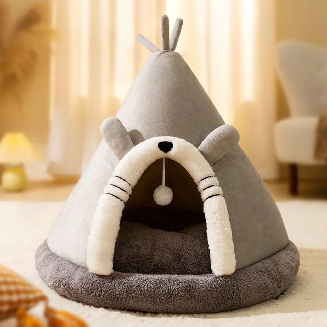 Cat Bed Tent in Soft Fleece Fabric 2