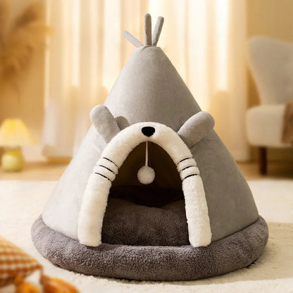 Cat Bed Tent in Soft Fleece Fabric 2