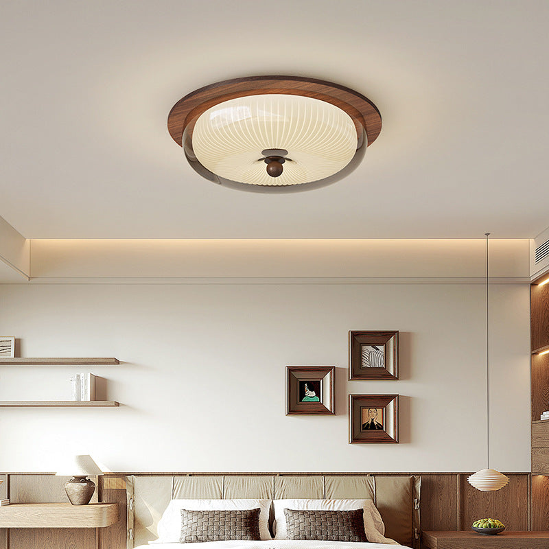 Ceiling lamp glass and wood 2