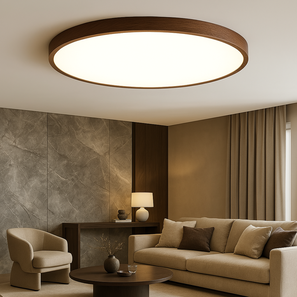 Ceiling lamp with dark wood grain 0