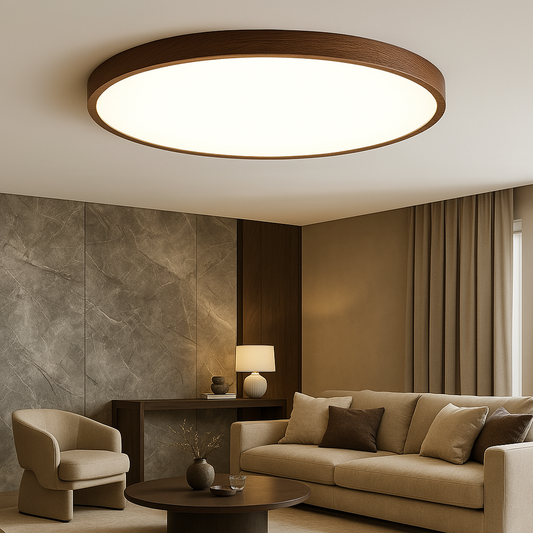 Ceiling lamp with dark wood grain 0