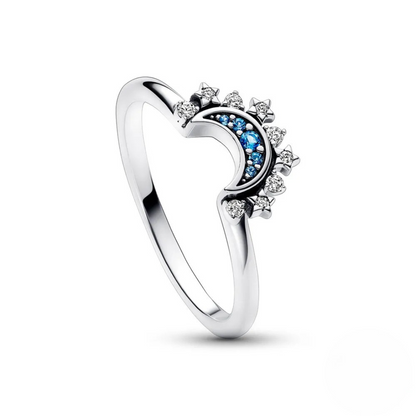 CelestialGlow | Stunning Silver Statement Ring with Sun and Moon Design 4
