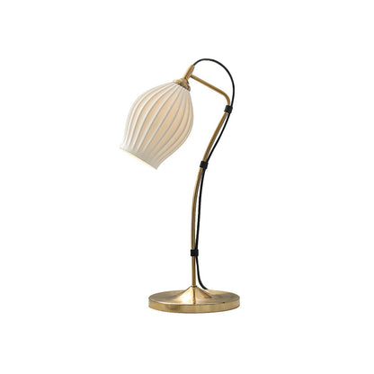 LumeCurve – Lámpara de Mesa de Cerámica Elegante con Textura Estriada