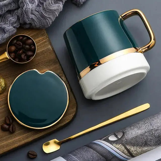 Ceramica | Elegant Durable Ceramic Coffee Mug Set with Gold Accents 5