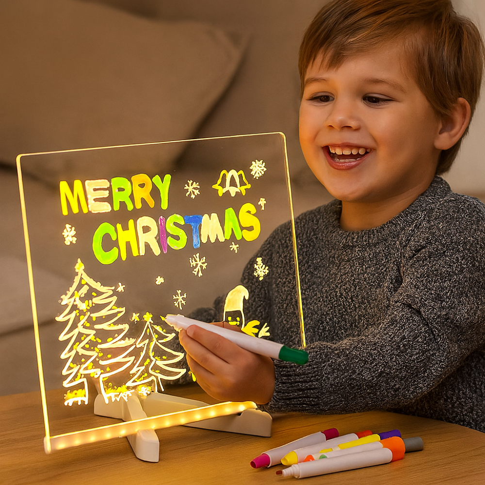 Christmas Ornament Kids LED Drawing Board Creative Art Toy 0