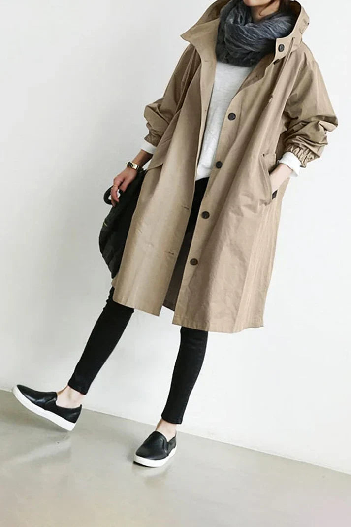 Clara | Stylish Relaxed Fit Oversized Trench Coat with Hood for Women 4