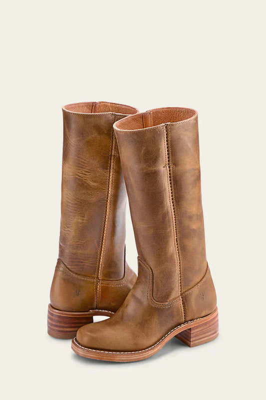 Classic Women's Knee High Black Leather Boots with Block Heel – Durable and Timeless Design 2