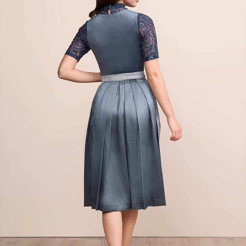 Classic dirndl dress in dark blue – Oktoberfest | Traditional costume dress with apron 1