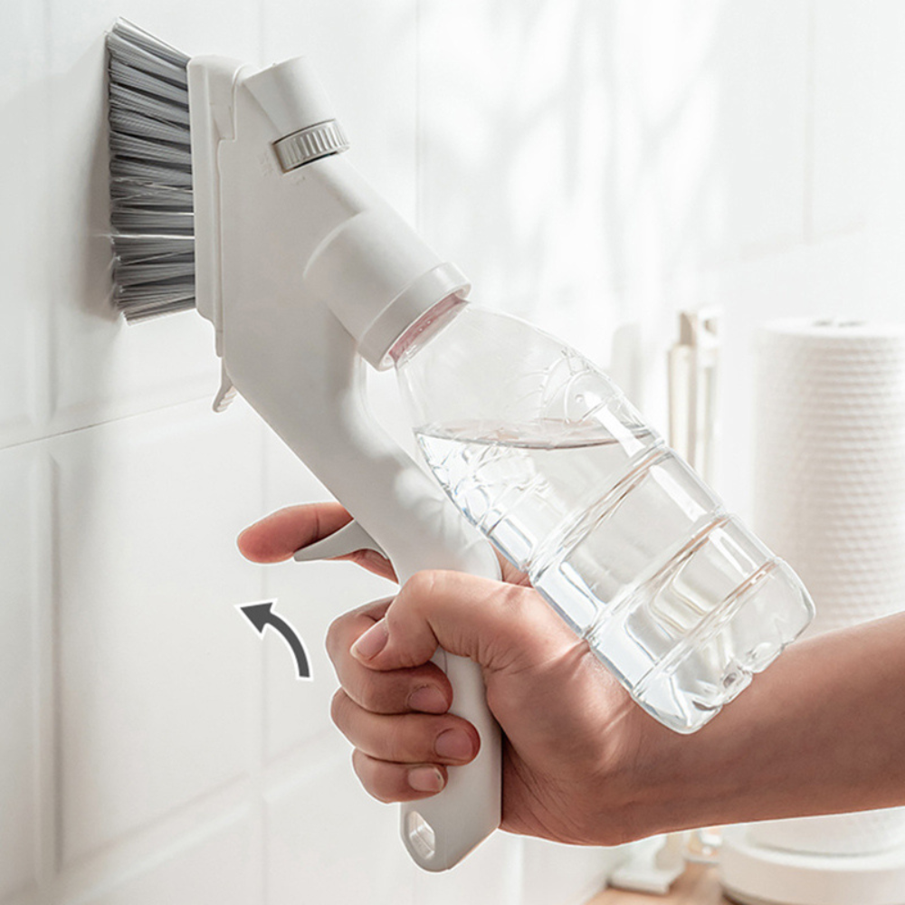CleanSweep | Efficient Ergonomic Bathroom Tile Scrubber with Soap Dispenser 2