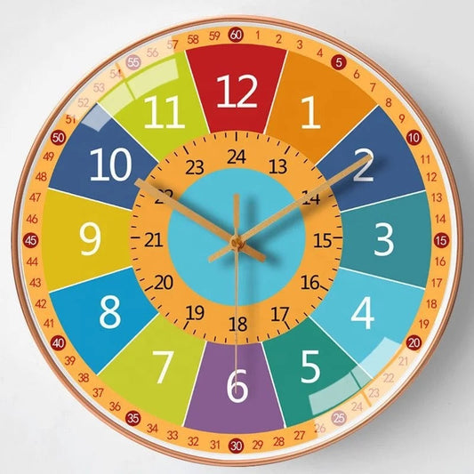 Colorful Children's Wall Clock for Learning Time – Eco-Friendly Design, 20 cm, Easy Installation 0