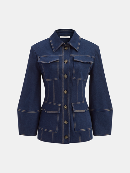 Contrast Stitching Denim Jacket 6