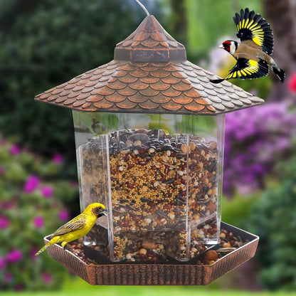 CopperNest | Elegant Durable Hanging Bird Feeder with Clear Seed Container 2
