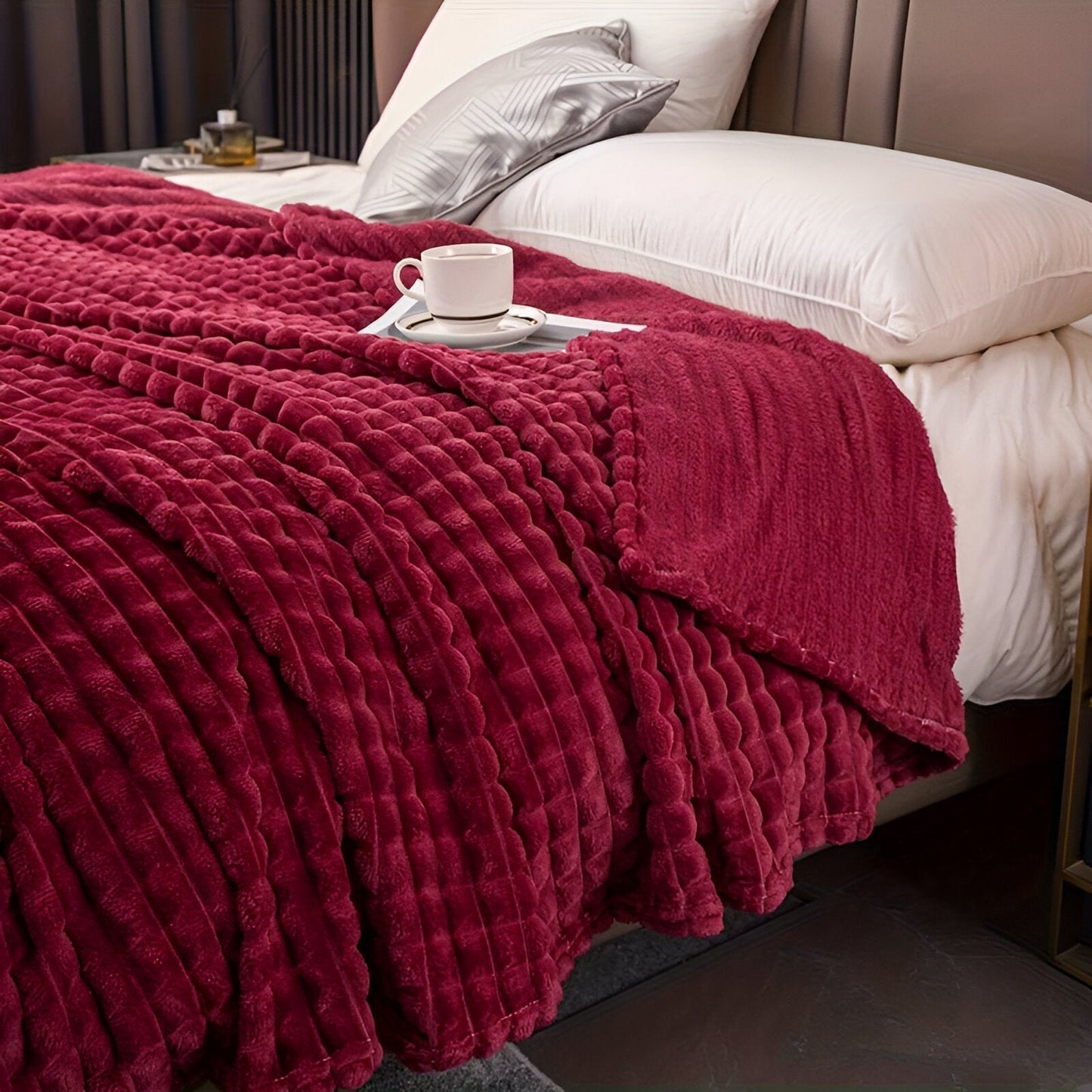 CozyCoral | Ultra-Soft Elegant Plaid Blanket for Ultimate Comfort 0