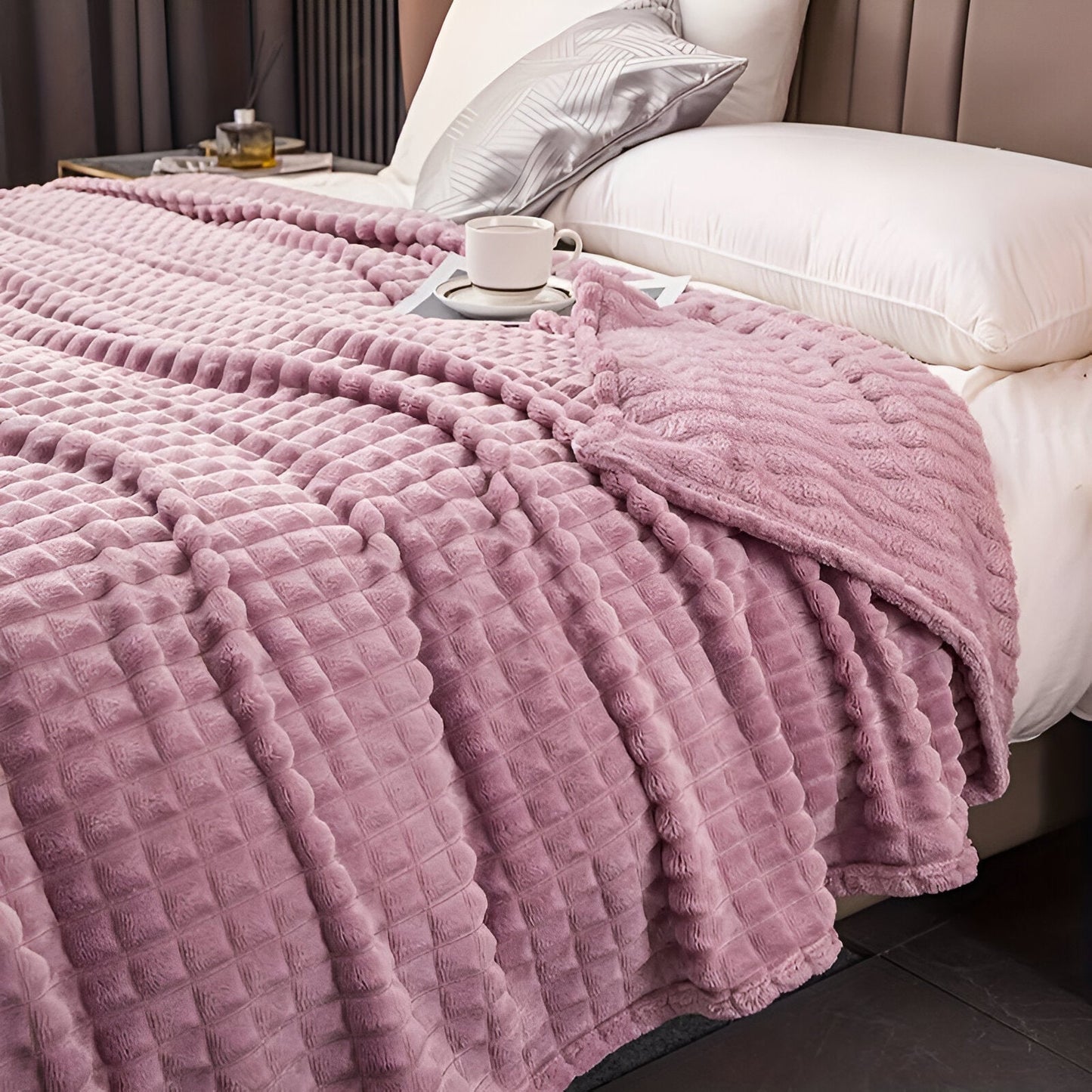 CozyCoral | Ultra-Soft Elegant Plaid Blanket for Ultimate Comfort 10