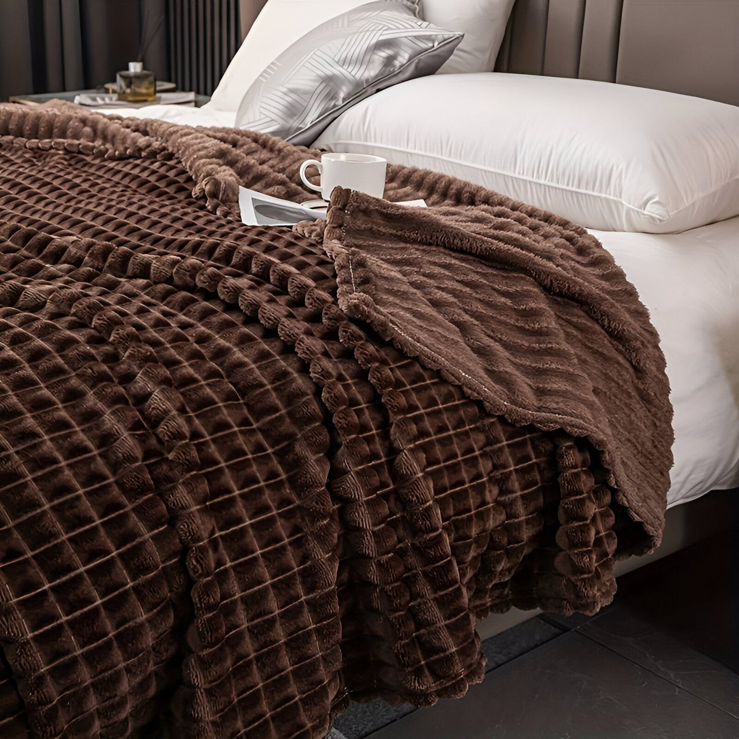 CozyCoral | Ultra-Soft Elegant Plaid Blanket for Ultimate Comfort 6
