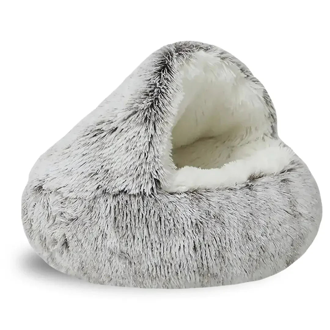 CozyNest | Soft Plush Hooded Cat Bed for Anxiety Relief 4