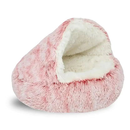 CozyNest | Soft Plush Hooded Cat Bed for Anxiety Relief 5