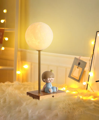 MoonGlow - Creative Table Lamp with Moon Shape and LED Light