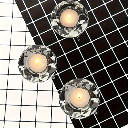 RadiantCrystal - Transparente europäische Kerzenhalter Set