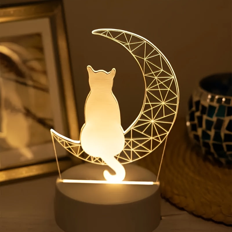 LunaCat - 3D Night Lamp with Moon Design