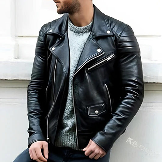 Cruz | Sturdy autumn jacket for men with an iconic biker design 0