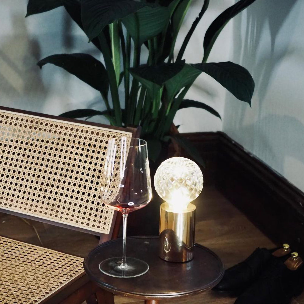LuxeSphere - Table Lamp with Lustrous Crystal Ball and Soft Lighting