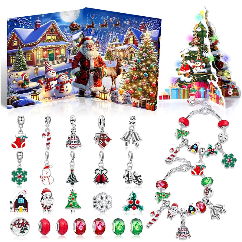 CrystalJoy | Festive Colorful Children's Christmas Countdown Bracelet 7