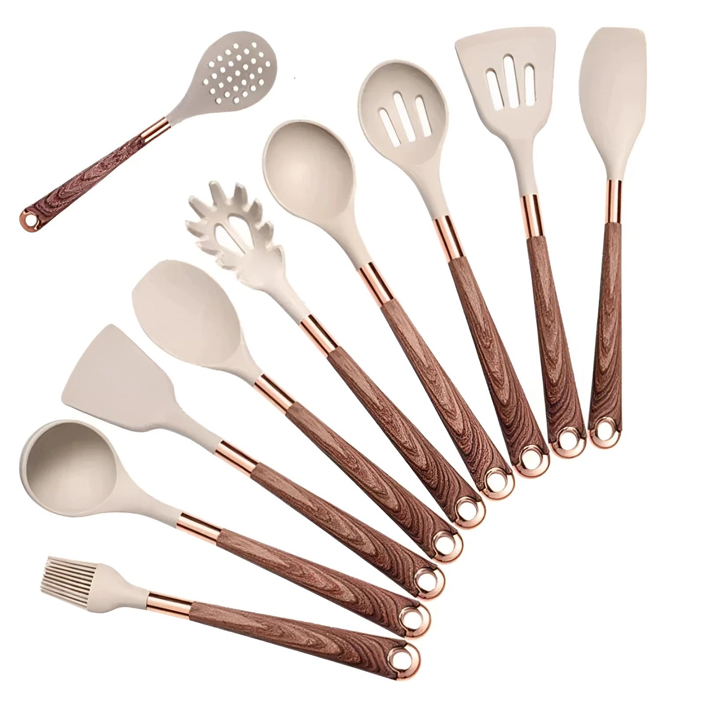 CulinaSet | Silicone & Wood Kitchen Utensil Set – Premium Cooking Tools for Every Home Chef 5