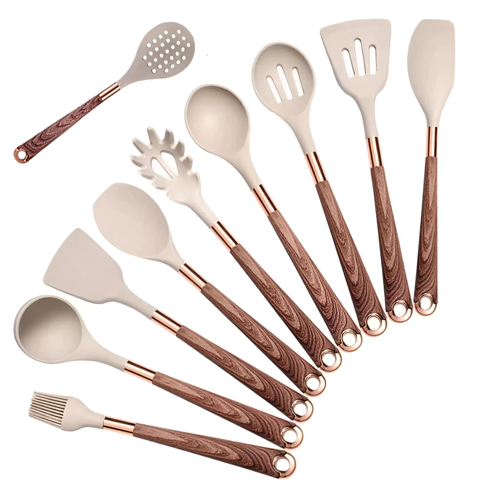 CulinaSet | Silicone & Wood Kitchen Utensil Set – Premium Cooking Tools for Every Home Chef 5