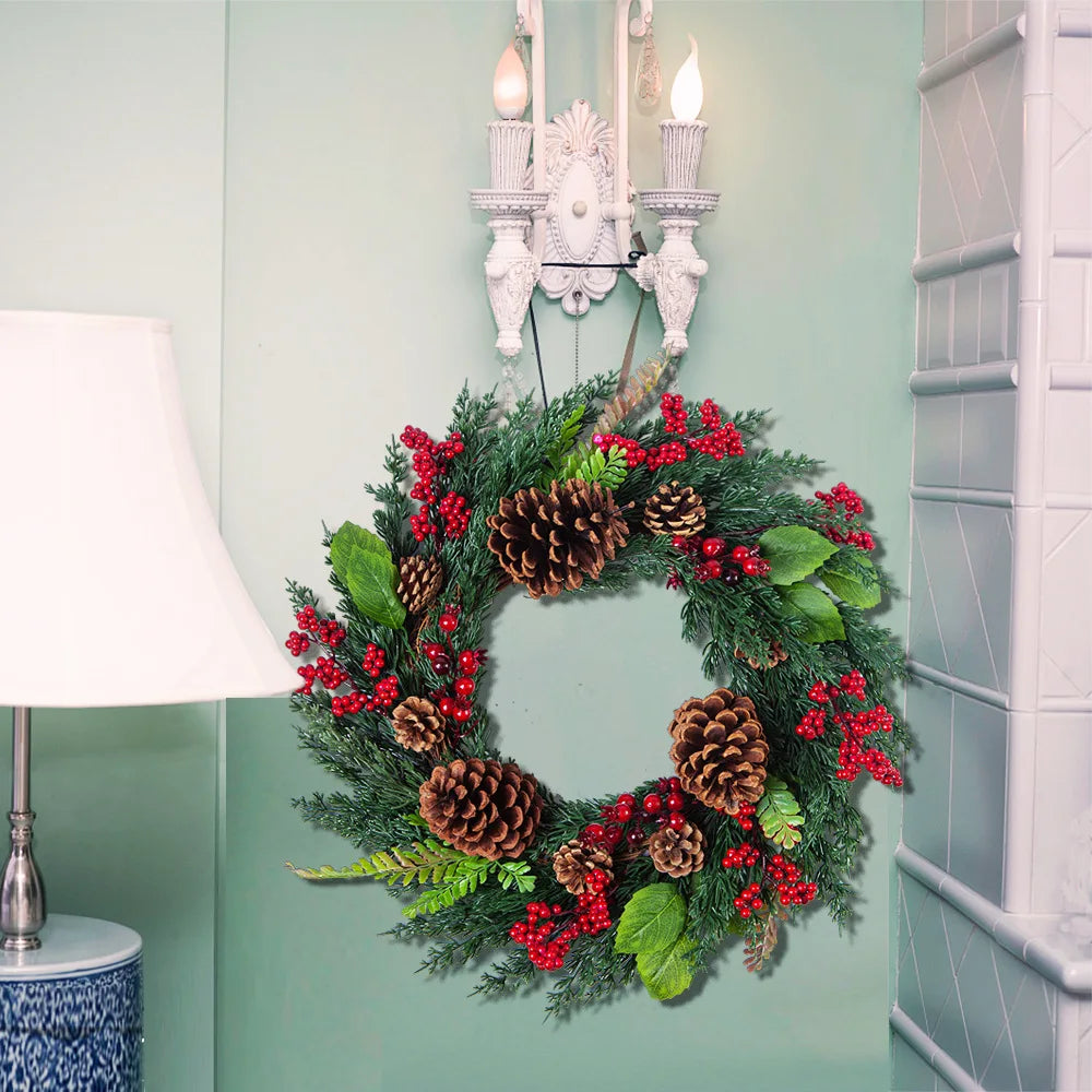 CypressBerry | Charming Festive Red Berries Christmas Wreath 6