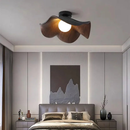 NordicPetal – Wooden Lotus Ceiling Fixture
