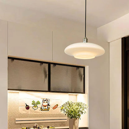 LumièrePure – Lámpara Colgante de Vidrio Blanco Minimalista