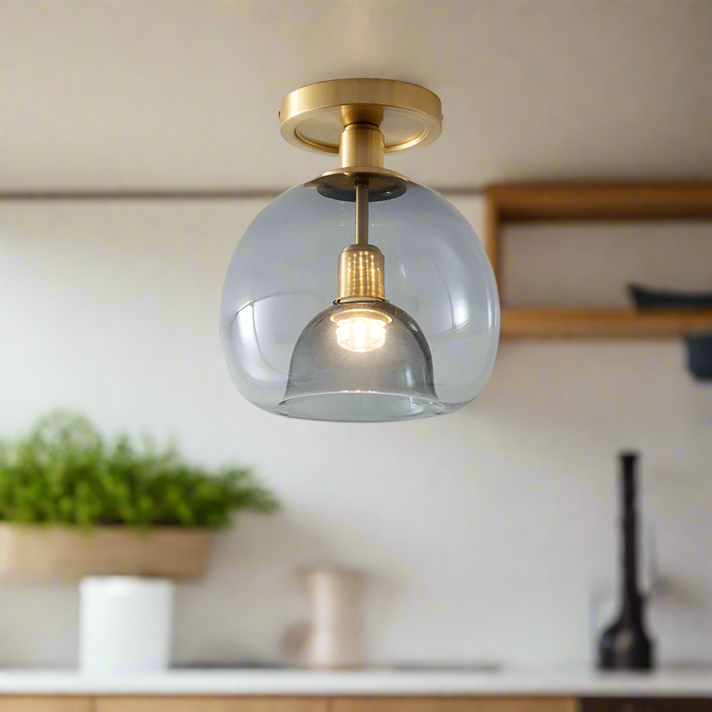 EssenceGray – Minimalist Glass Ceiling Lamp