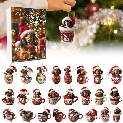 Dachshund Charm | Festive Playful Acrylic Advent Calendar for Holiday Countdown 4