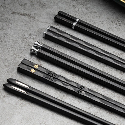 DineLux | Elegant Sophisticated Alloy Chopstick Set (5 Pairs) 0