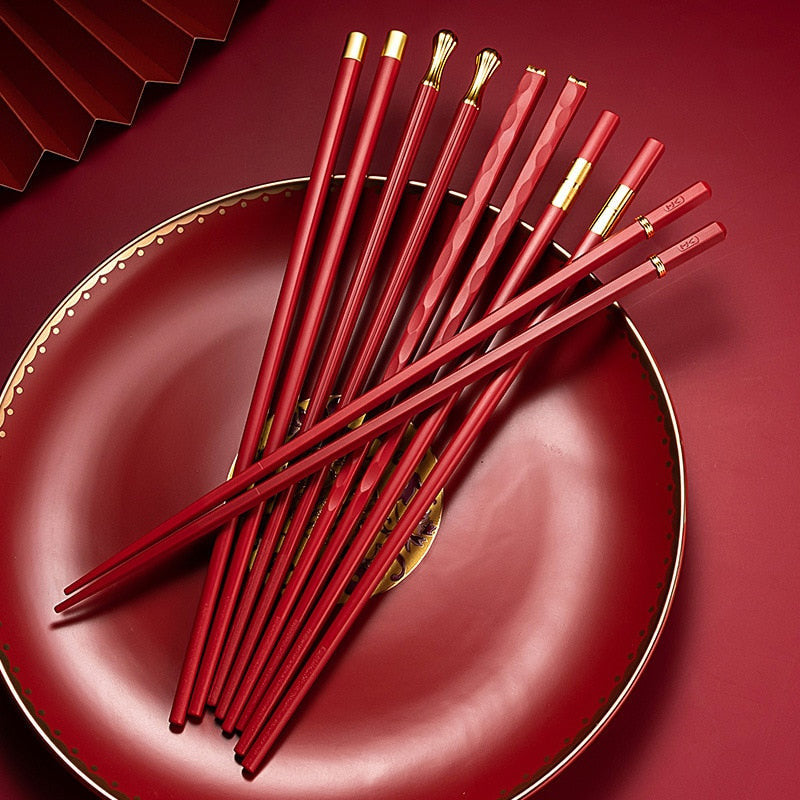 DineLux | Elegant Sophisticated Alloy Chopstick Set (5 Pairs) 2
