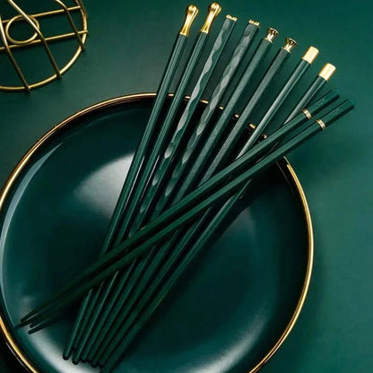 DineLux | Elegant Sophisticated Alloy Chopstick Set (5 Pairs) 3