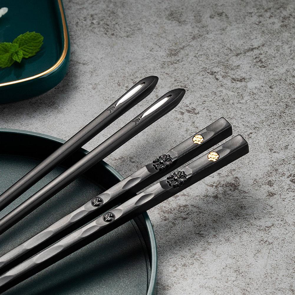 DineLux | Elegant Sophisticated Alloy Chopstick Set (5 Pairs) 8