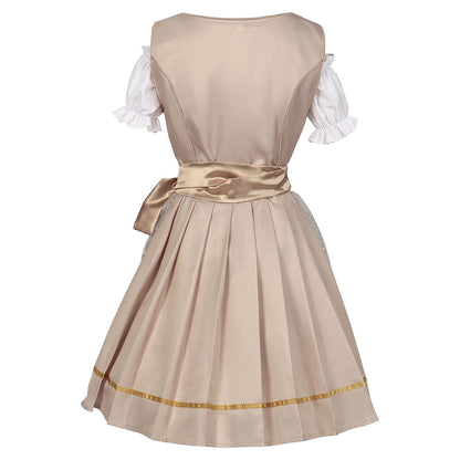 Dirndl dress in champagne gold – Oktoberfest | Elegant traditional dress with apron and blouse 6