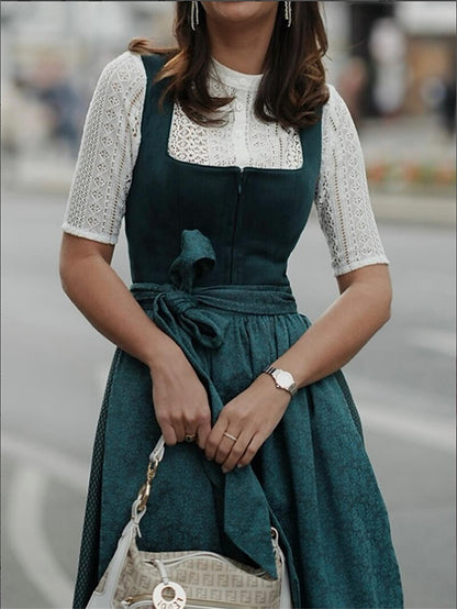 Dirndl for women in dark green – Oktoberfest | Classic traditional dress with an elegant touch 3