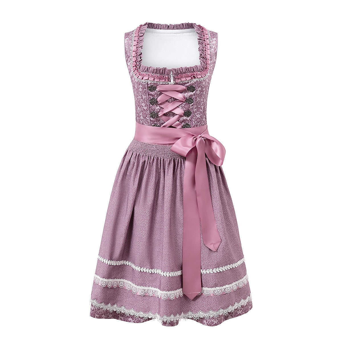 Dirndl with lace-trimmed apron – Oktoberfest | Elegant traditional dress with fine details 0