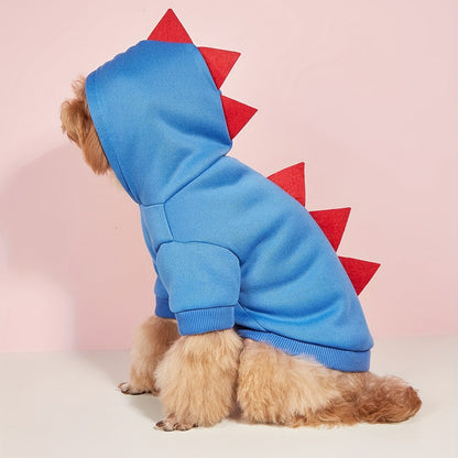 Dog Halloween Costume Fleece Dinosaur Hoodie | Pet Outfit Warm 10