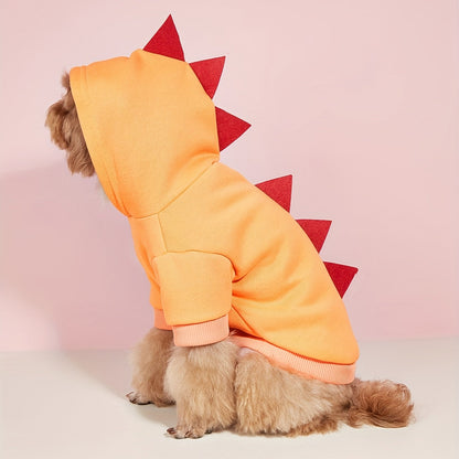 Dog Halloween Costume Fleece Dinosaur Hoodie | Pet Outfit Warm 11